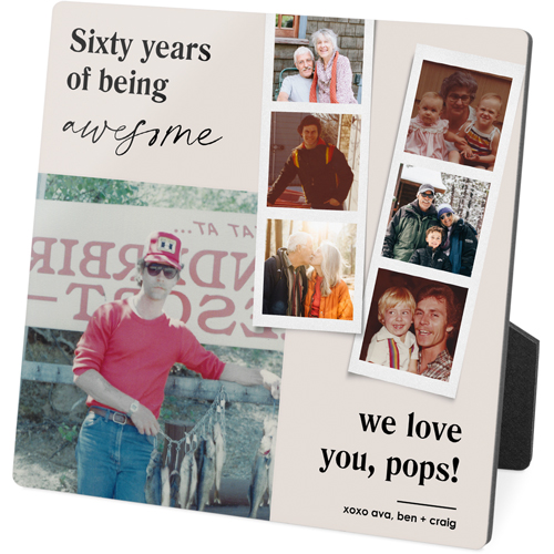 Through the Years Collage Desktop Plaque, Rectangle, 5x5, Black, black