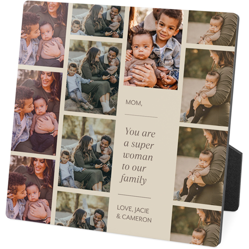 Photo Reel Collage Desktop Plaque, Rectangle, 5x5, Beige