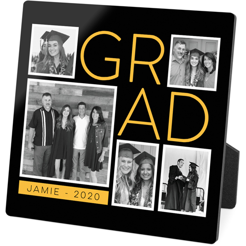 Grad Desktop Plaque, Rectangle Ornament, 5x5, Black