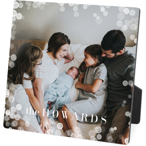 Bokeh Frame Desktop Plaque, Rectangle, 5x5, White