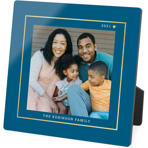 Simply Elegant Landscape Desktop Plaque, Rectangle, 5x5, Blue, slate blue