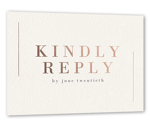 Gleaming Gathering Wedding Response Card, Square Corners, Antique White