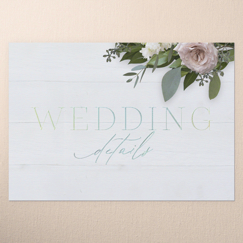 Classic Bouquet Wedding Enclosure Card, Iridescent Foil, White, Personalized Foil Cardstock, Square