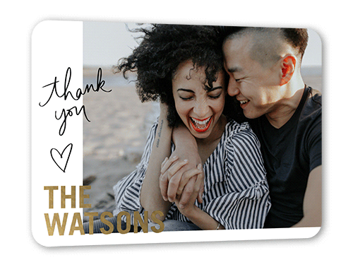 Overlap Appreciation Thank You Card, Rounded Corners