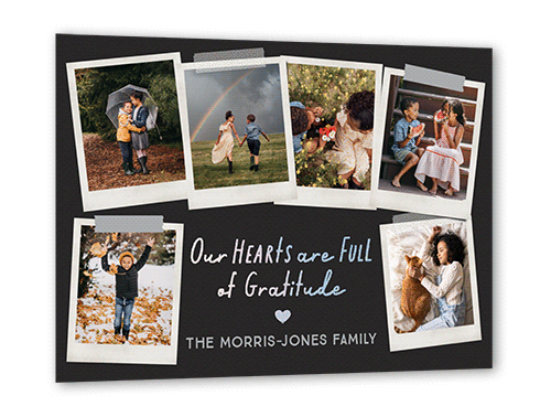 Full Hearts Gallery Thank You Card, Iridescent Foil, Black, 5x7, Matte, Personalized Foil Cardstock, Square, Coal