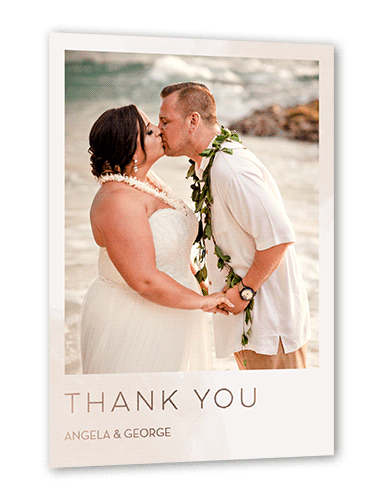 Light Wisps Wedding Thank You, Rose Gold Foil, Beige, 5x7, Matte, Personalized Foil Cardstock, Square