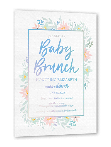 Baby Brunch Baby Shower Invitation, Iridescent Foil, Beige, 5x7, Matte, Personalized Foil Cardstock, Square, Fair Weather