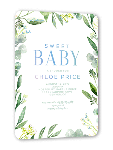 White Baby Shower Invitation