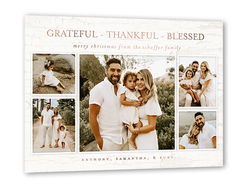 Resounding Sentiments Holiday Card, Rose Gold Foil, Beige, 5x7, Religious, Matte, Personalized Foil Cardstock, Square