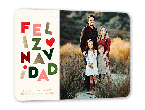 Fun Love Holiday Card, Rounded Corners