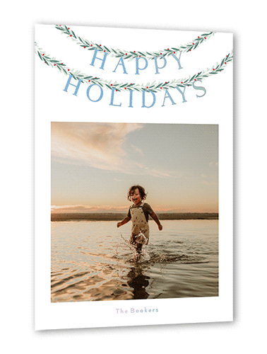 Garland Glint Holiday Card, Iridescent Foil, White, 5x7, Holiday, Matte, Personalized Foil Cardstock, Square, White