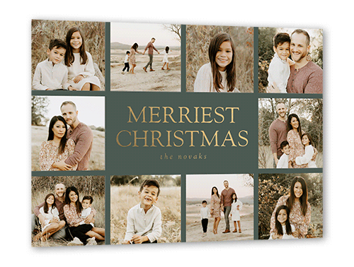 Editable Merriest Sentiment Holiday Card, Square Corners