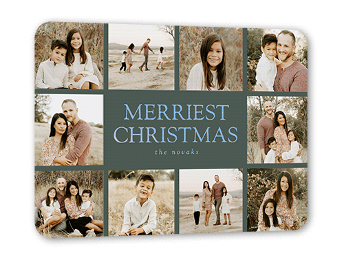 Christmas Cards With Green And Silver Color