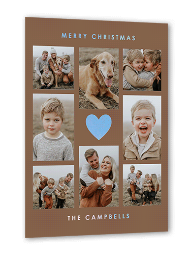 Editable Mid Joy Holiday Card, Brown, Iridescent Foil, 5x7, Christmas, Matte, Personalized Foil Cardstock, Square