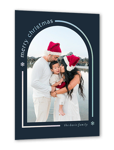 Modern Holiday Card Arch Holiday Card, Black, Iridescent Foil, 5x7, Christmas, Matte, Personalized Foil Cardstock, Square