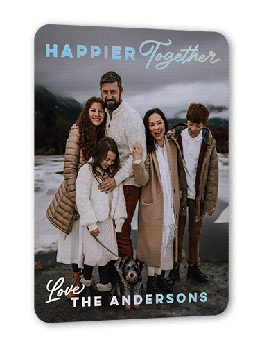 Together In Foil Holiday Card, Green, Iridescent Foil, 5x7, Holiday, Matte, Personalized Foil Cardstock, Rounded