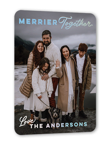 Together In Foil Holiday Card, Green, Iridescent Foil, 5x7, Christmas, Matte, Personalized Foil Cardstock, Rounded, Spruce