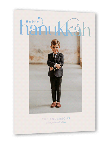 Luxurious Merry Holiday Card, Grey, Iridescent Foil, 5x7, Hanukkah, Matte, Personalized Foil Cardstock, Square, Whisper Gray