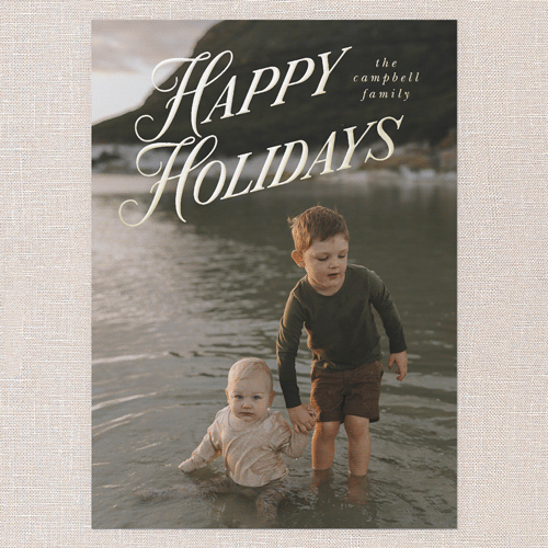 Magnificent Shine Holiday Digital Foil Card, White, Gold Foil, 5x7, Holiday, Matte, Personalized Foil Cardstock, Square