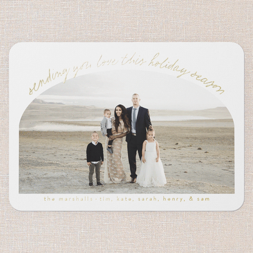 Alluring Archway Holiday Digital Foil Card, Gold Foil, White, 5x7, Christmas, Matte, Personalized Foil Cardstock, Rounded, White