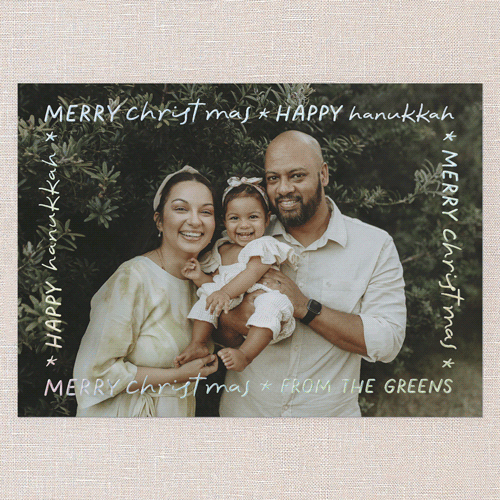 Playful Type Holiday Digital Foil Card, Iridescent Foil, White, 5x7, Hanukkah, Matte, Personalized Foil Cardstock, Square, White