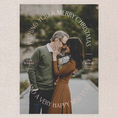 Round Radiance Holiday Card, Rose Gold Foil, Black, 5x7, Christmas, Matte, Personalized Foil Cardstock, Square, Black