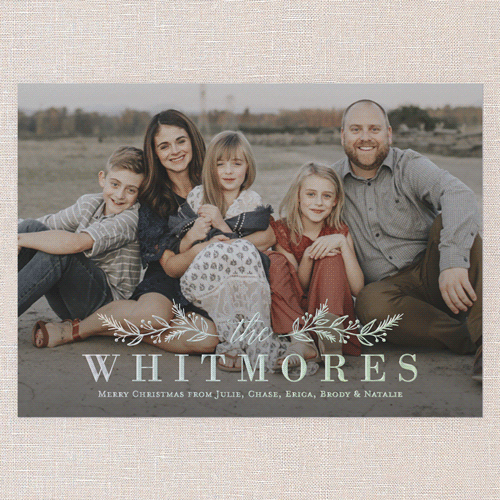 Peaceful Splendor Holiday Card, Iridescent Foil, White, 5x7, Christmas, Matte, Personalized Foil Cardstock, Square
