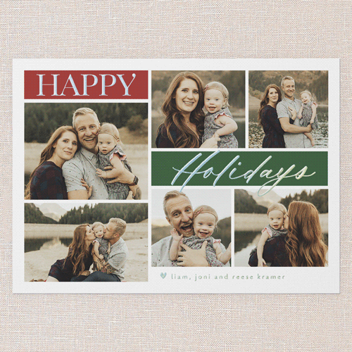 Beaming Gallery Holiday Card, Red, Iridescent Foil, 5x7, Holiday, Matte, Personalized Foil Cardstock, Square