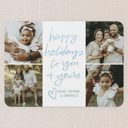 Glowing Greeting Holiday Card, White, Iridescent Foil, 5x7, Holiday, Matte, Personalized Foil Cardstock, Rounded, White