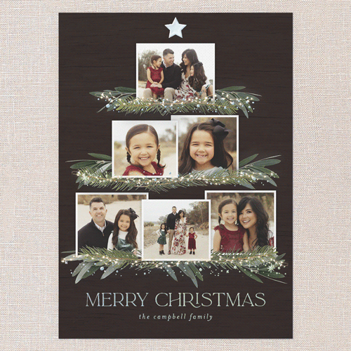 Together Tree Holiday Card, Brown, Iridescent Foil, 5x7, Christmas, Matte, Personalized Foil Cardstock, Square, Brown