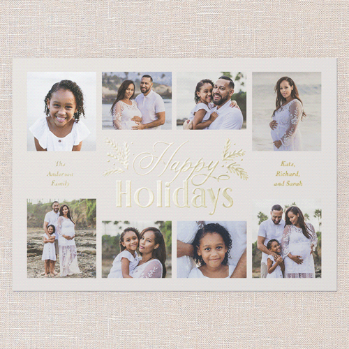 Botanical Touch Holiday Card, Gold Foil, Beige, 5x7, Holiday, Matte, Personalized Foil Cardstock, Square, Cream