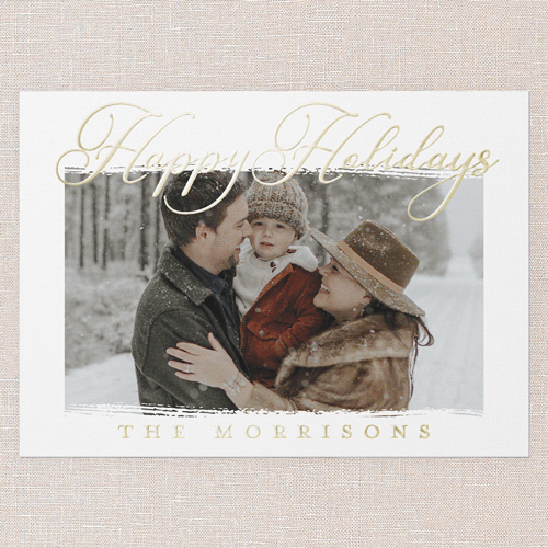Brightest Banner Holiday Card, Gold Foil, White, 5x7, Holiday, Matte, Personalized Foil Cardstock, Square, White