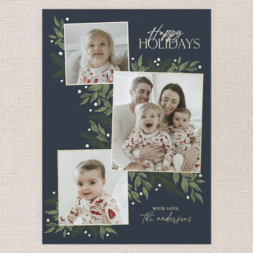 Timeless Grouping Holiday Card, Gold Foil, Blue, 5x7, Holiday, Matte, Personalized Foil Cardstock, Square, Blue