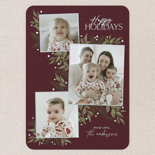 Timeless Grouping Holiday Card, Red, Iridescent Foil, 5x7, Holiday, Matte, Personalized Foil Cardstock, Rounded, Red