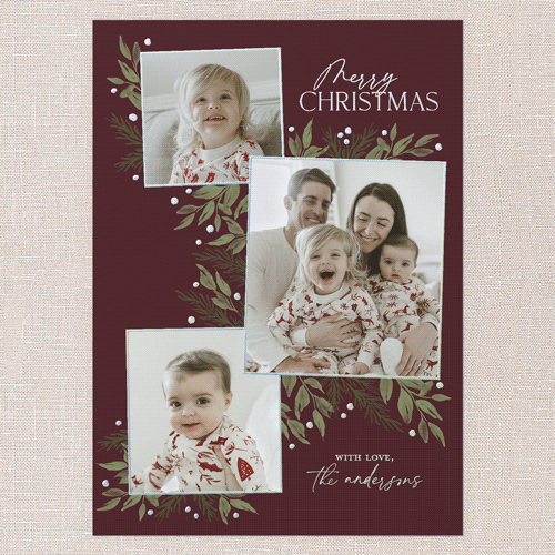 Timeless Grouping Holiday Card, Red, Iridescent Foil, 5x7, Christmas, Matte, Personalized Foil Cardstock, Square, Red