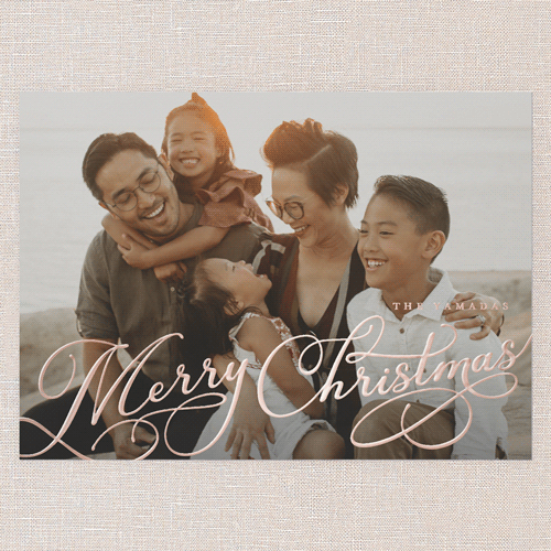 Christmas Cards With Pink And Gold Accents