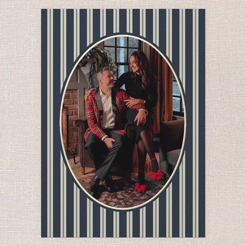 Classic Cameo Holiday Card, Blue, Gold Foil, 5x7, Holiday, Matte, Personalized Foil Cardstock, Square, Navy