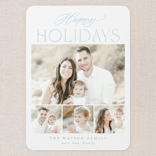 Timeless Greeting Holiday Card, White, Iridescent Foil, 5x7, Holiday, Matte, Personalized Foil Cardstock, Rounded, White