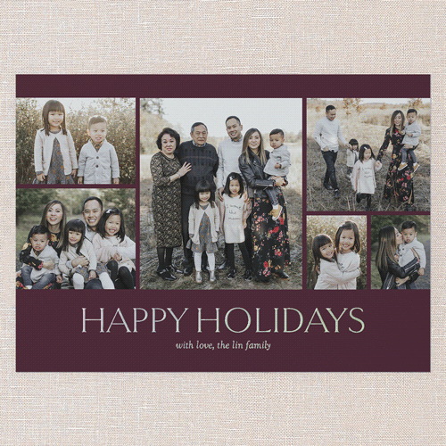 Timeless Gathering Holiday Card, Iridescent Foil, Red, 5x7, Holiday, Matte, Personalized Foil Cardstock, Square, Velvet