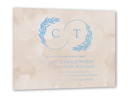 Reflective Rings Rehearsal Dinner Invitation, Beige, Iridescent Foil, 5x7, Matte, Personalized Foil Cardstock, Square