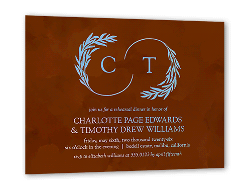 Reflective Rings Rehearsal Dinner Invitation, Brown, Iridescent Foil, 5x7, Matte, Personalized Foil Cardstock, Square
