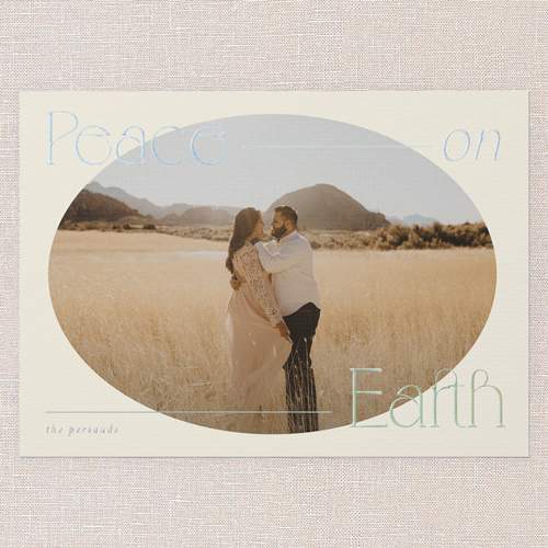 Plentiful Peace Religious Christmas Card, Beige, Iridescent Foil, 5x7, Religious, Matte, Personalized Foil Cardstock, Square, Antique White