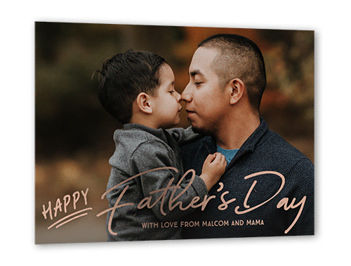 Happy Shine Father's Day, Rose Gold Foil, White, 5x7, Matte, Personalized Foil Cardstock, Square