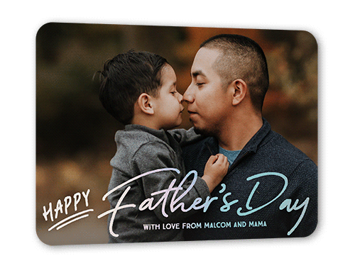 Happy Shine Father's Day, Iridescent Foil, White, 5x7, Matte, Personalized Foil Cardstock, Rounded, White