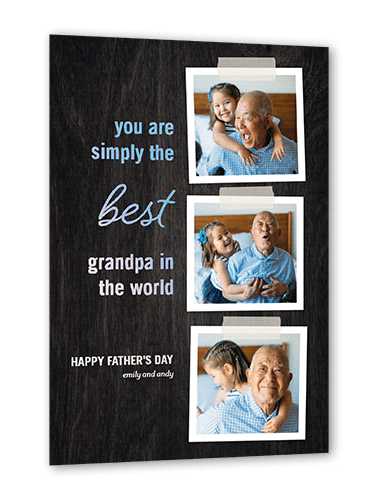 Best Grandpa Snapshots Father's Day, Black, Iridescent Foil, 5x7, Matte, Personalized Foil Cardstock, Square