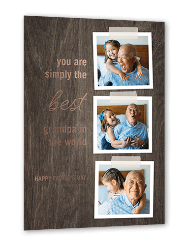 Best Grandpa Snapshots Father's Day, Rose Gold Foil, Brown, 5x7, Matte, Personalized Foil Cardstock, Square