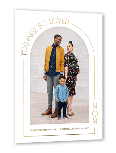 Arch Love Mother's Day, Gold Foil, White, 5x7, Matte, Personalized Foil Cardstock, Square, White