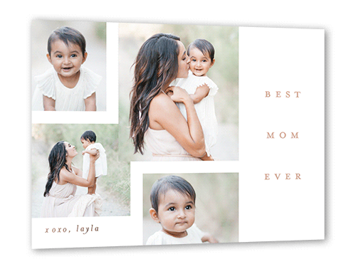 Beloved Brilliance Mother's Day, Rose Gold Foil, White, 5x7, Matte, Personalized Foil Cardstock, Square