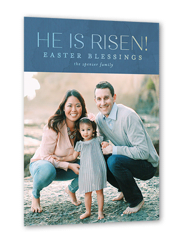 Traditional Blessings Easter Card, Iridescent Foil, Blue, 5x7, Matte, Personalized Foil Cardstock, Square, Moonstruck