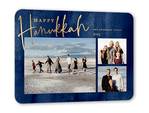 Painted Snow Hanukkah Card, Rounded Corners